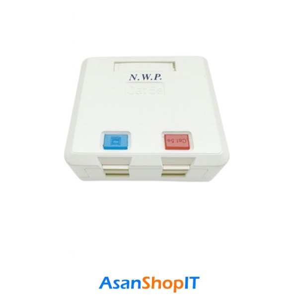 پریز شبکه کیستون باکس روکار ۲ پورت Cat5e UTP NWP