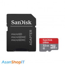 کارت حافظه microSDXC سن دیسک مدل Ultra A1 UHS-I 32GB به همراه آداپتور SD