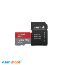 کارت حافظه microSDXC سن دیسک مدل Ultra کلاس10 و A1 استاندارد UHS-I U1 سرعت 100MBps 667X همراه با آداپتور SD ظرفیت 128 گیگابایت