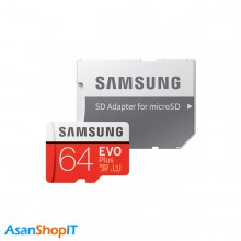 حافظه MicroSDXC سامسونگ سری EVO Plus با ظرفیت 64GB همراه با آداپتور