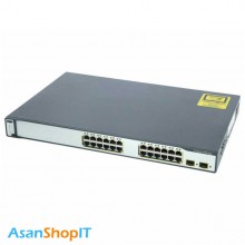 سوئیچ 24 پورت سیسکو مدل WS-C3750-24TS-S (کارکرده)