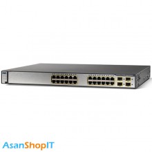 سوئیچ 24 پورت سیسکو مدل WS-C3750G-24PS-S (کارکرده)