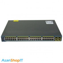 سوئیچ 48 پورت مدیریتی سیسکو مدل WS-C2960-48PST-L (کارکرده)