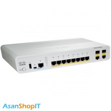 سوئیچ 8 پورت سیسکو مدل WS-C2960C-8PC-L (کارکرده)
