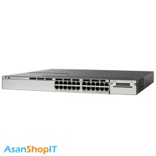سوئیچ 24 پورت سیسکو مدل WS-C3750X-24P-S (کارکرده)