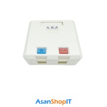 پریز شبکه کیستون باکس روکار ۲ پورت Cat5e UTP NWP